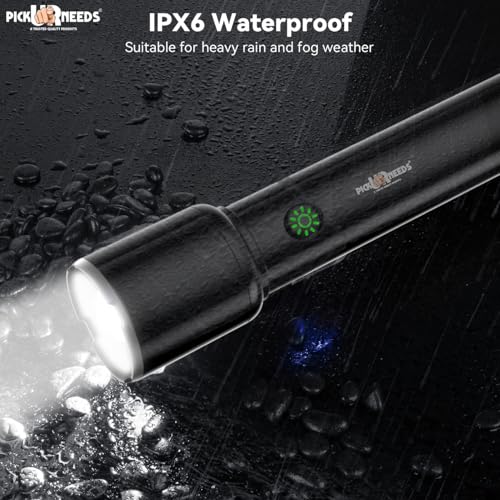 Image of Pick Ur Needs Long Range Torch Rechargeable 1500mAh Battery 50W LED Light with 6-Hour Backup, Fast 2-Hour Charging, 3 Modes (High /Low /Side Lights) (1)