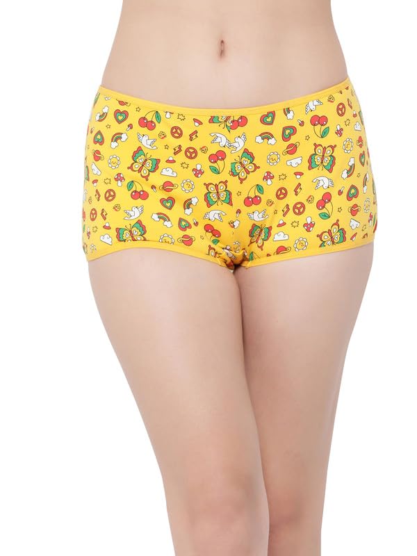 Image of Clovia Women's Cotton Medium Waist Outer Elastic Boyshorts Panty