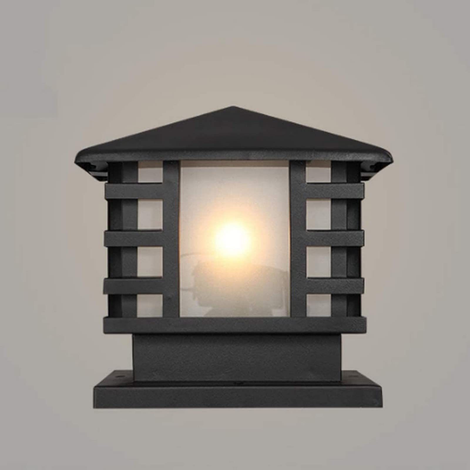 Cortile Luci Paesaggio Prato Luci Quadrato IP55 Lanterna di Vetro per Esterni Impermeabile Lampada da Tavolo da Giardino Lampada a Colonna Villa Recinzione Pilastro Lampada Decorativa Stradale