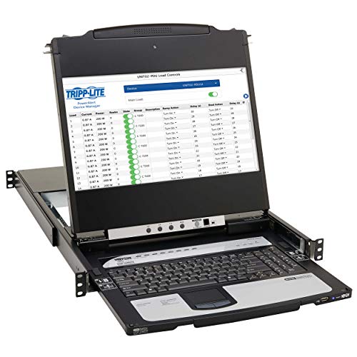 Image of Tripp Lite, NetDirector, 16-Port, DisplayPort, KVM, Switch, Console w / 17 in. LCD, Dual Rail, 1U Rack-Mount (B030-DP16-17D)