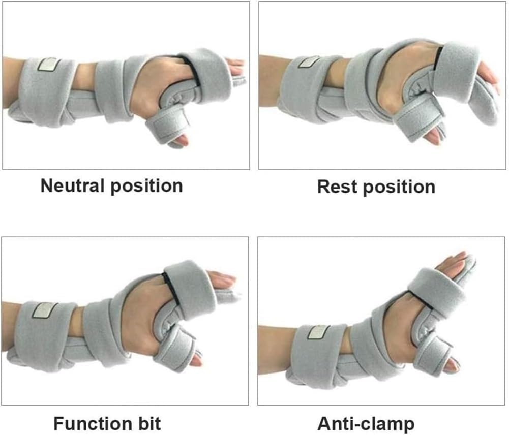 Stroke Resting Hand Splint Right & Left Resting Hand Splint with Finger Separator Functional Night Immobilizer Wrist Finger Brace for Carpel Tunnel Pain,Sprain Fracture,Tendonitis(Left)
