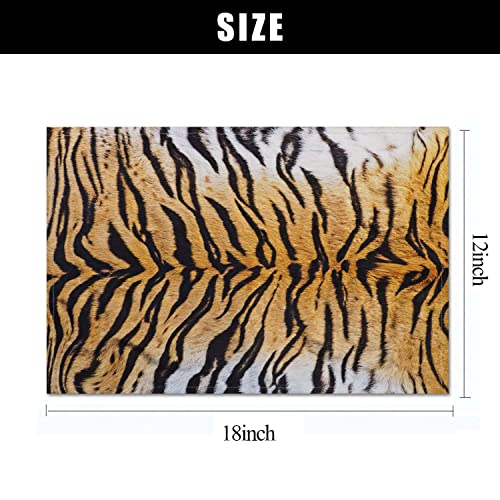 Placemats Set Of 4,Tiger Skin,Washable Burlap Woven Heat Resistant Placemat For Dinning Table,Farmhouse,Outdoor,18X12 Inch #TOP1