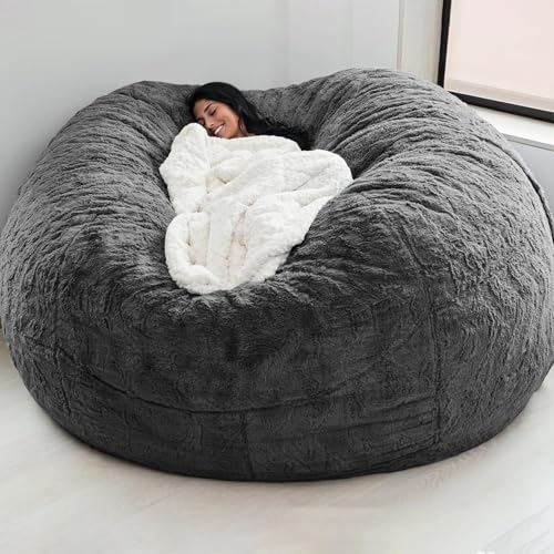 Puff Gigante XXL Peludo Cubierta Con Fundas