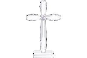 Handmade Crystal Cross Decor, A Sacred Symbol for Religious Gifts and Home Decoration