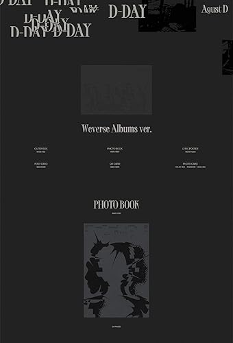 Miniatura 7 de BTS SUGA Agust D D-DAY 1st Album Contents+Photobook+Poster on pack+Photocard+Tracking Sealed (Full SET(01+02+Weverse Album))