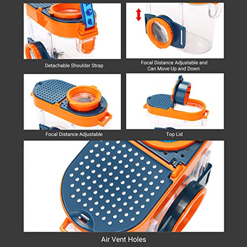 Caixa de inspeção de insetos com ampliações 2.6X e 4.5X Microscópio coletor e visualizador de inseto