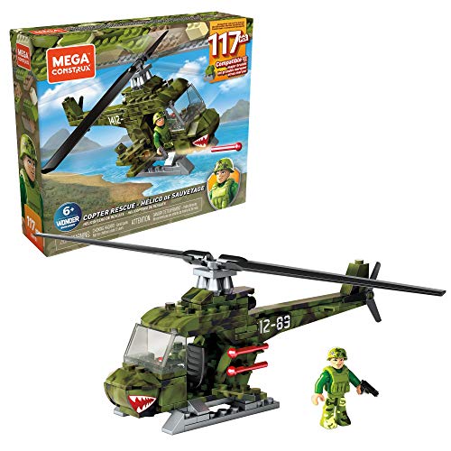 Mega Construx Wonder Builders Helicóptero de Resgate Militar, 117 peças