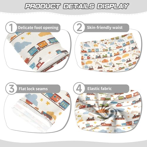 Funny Steam Train Kids Girl's Cotton Leggings Soft Full Length Workout Pants Gym3