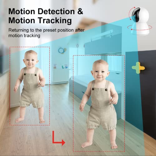 2K 5Ghz & 2.4Ghz Security Camera Indoor Wireless Compatible With Alexa & Google Home Pet Dog Home Baby Camera With Phone App Baby Monitor Wifi Smartphone (2Pcs 64Gb Sd) #TOP6