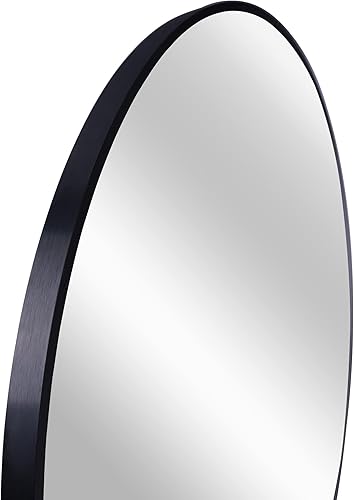 Miniatura 9 de Espejo redondo de 30 pulgadas, espejo redondo negro de pared adecuado para dormitorio, sala de estar, baño, decoración de pared de entrada y más,