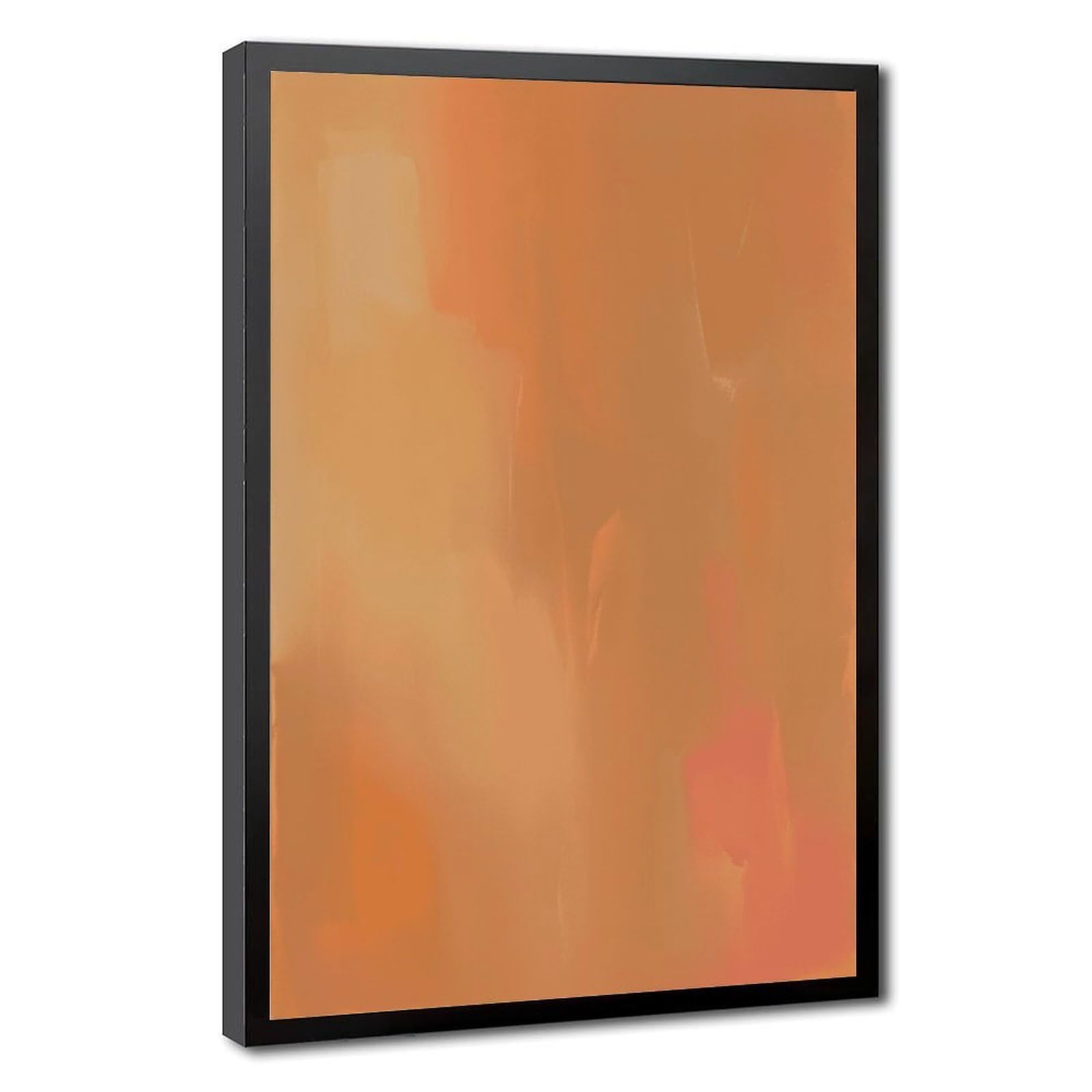 Zguols Warm Orange Abstract And Minimalist Poster 6 Canvas Poster Bedroom Decor Sports Landscape Office Room Decor Gift Black Frame 24" L X 36" W