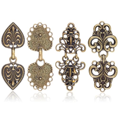 Image of Yuanchu 4 Pairs Vintage Sweater Clips, Retro Shirt Clips Dress Cinch Clips Cardigan Clip Shawl Clips for Women Clothing Waist Clip Clasps