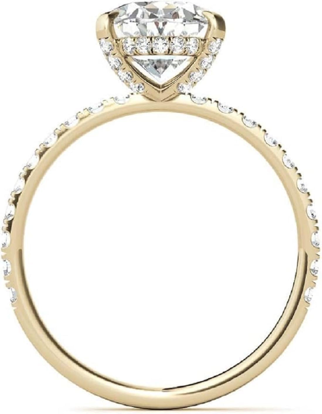 2 CT Oval Cut Moissanite Diamond Solitaire Engagement Ring, 10K 14K 18K Gold & 925 Sterling Silver Anniversary Christmas Gift For Women
