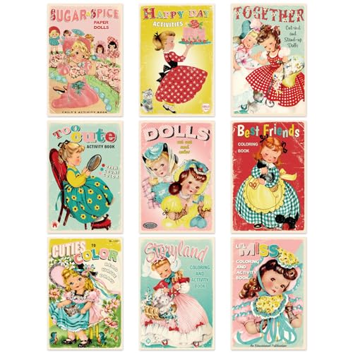 Cartes de vœux vierges assorties vintage et enveloppes rétro mignonnes pour anniversaire