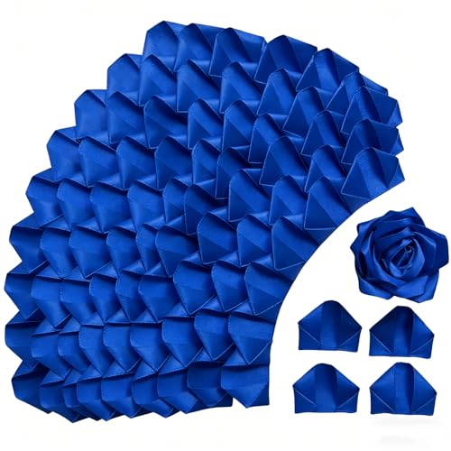 LatinaFlorista 300Pcs Premade Satin Ribbon Rose Petals Half-Finished for Eternal Rose DIY Ramos Forever Flowers Bouquets Everlasting Floral for Wedding Anniversary Birthday (300 Pcs Royal Blue)