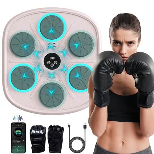 BOLUPO Smart Music Boxing Machine for Adults and Kids, Wall-Mounted Interactive Trainer with LED...