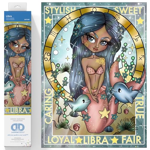 DIAMOND DOTZ Libra Zodiac Diamond Painting Kit, Diamond Art Craft Set