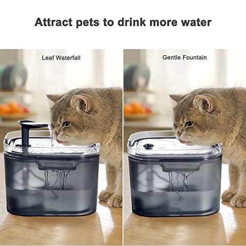 Petory Cat Water Fountain - Automatic Pet Water Fountain Cat Water Dispenser With Replacement Filters, 74Oz/2.2L Bpa-Free Water Fountain For Cats Inside With 2 Flow Modes #TOP3