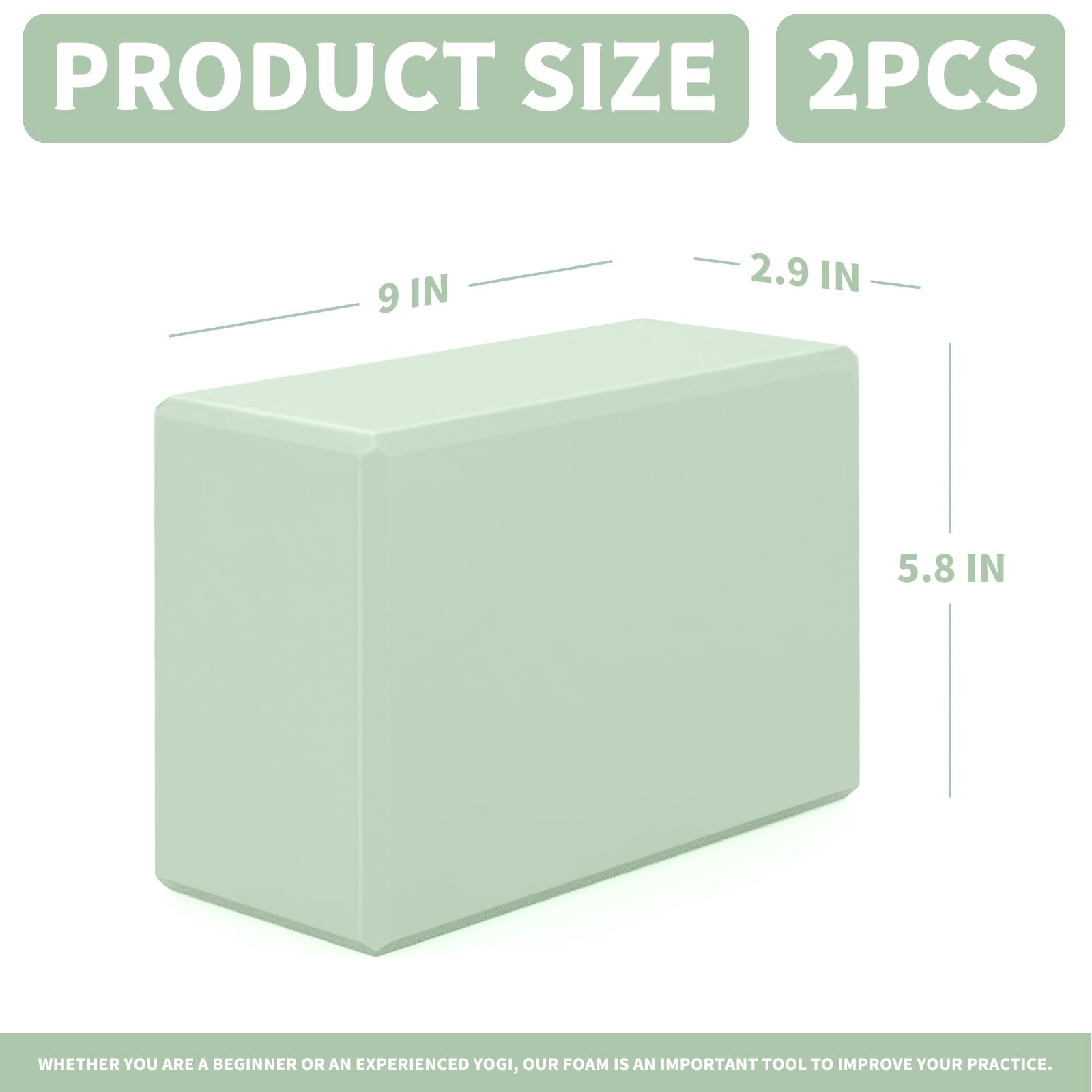 Blocchi per yoga, 2 pezzi, 22,9 x 15,2 x 7,6 cm, blocchi in schiuma EVA, accessori per yoga, pilates, stretching e meditazione