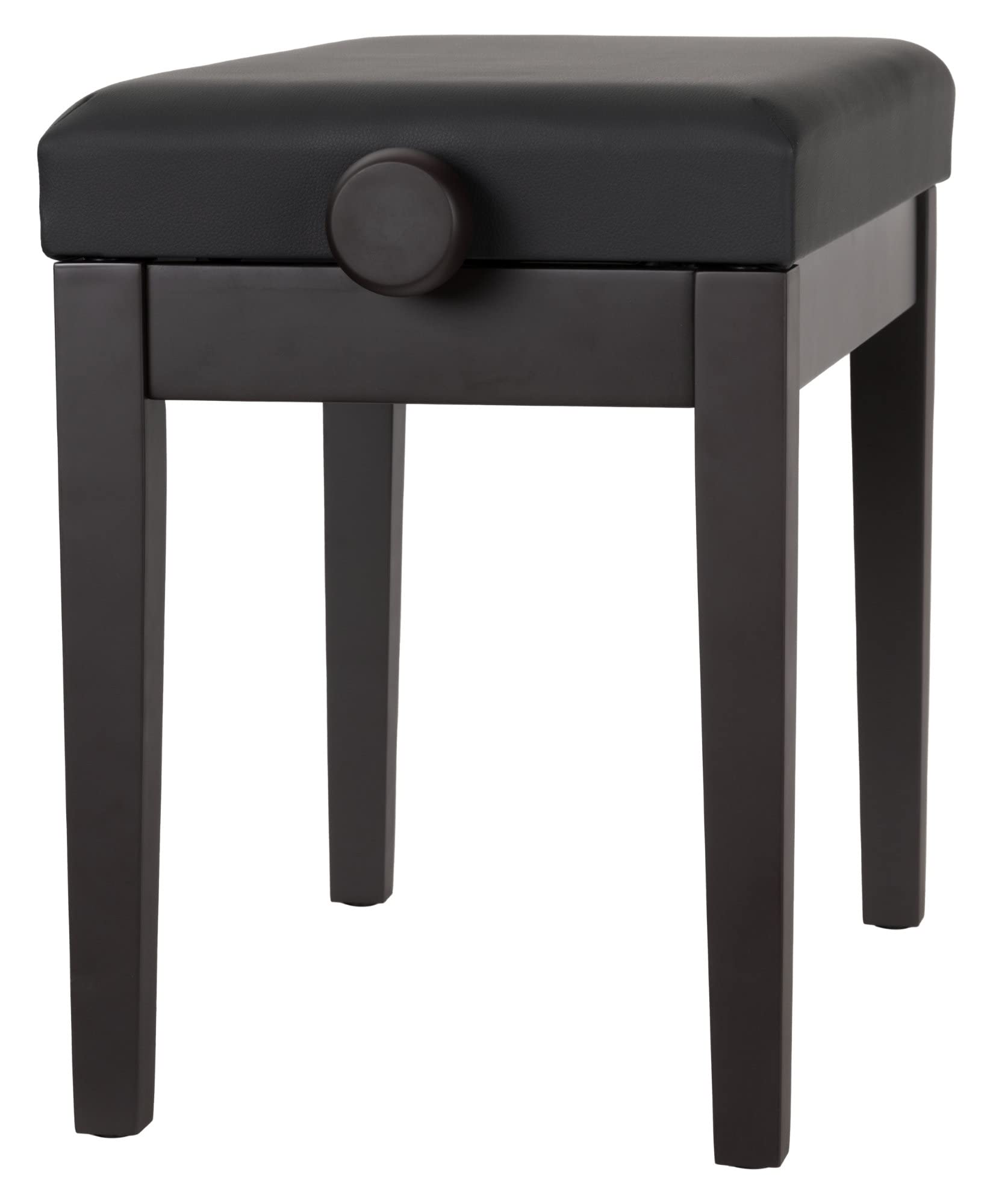 Classic Cantabile Pianobank Modell P - Schwarzes Polster aus Kunstleder - Höhenverstellbar von 48 bis 58 cm - 2-fache Kreuz-Mechanik - Massive Holzkonstruktion - Rosenholz Matt