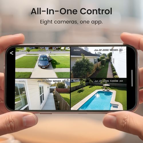 aosu D1 Classic 8-Cam Wireless Outdoor Security System, Solar Powered, 3K FullColor Night Vision, 360° PTZ, Smart AI Tracking, Local 32GB (Up to 16TB), One App Control, No Subscription Required by aosu - Image 4