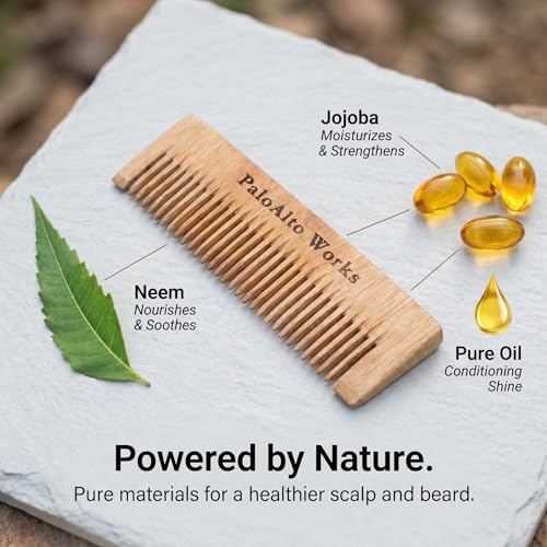Peine de bolsillo de madera natural antiestático miniatura 2