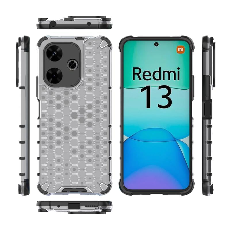 Image of Hard PC Back Case Cover for Mi Redmi 13 5G Anti Slip Ultra Thin Shockproof Reinforced Corners (Polycarbonate|Clear)