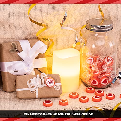FOOD crew 500g Rote Herzbonbons einzeln verpackt - Rocks Bonbons Rot - Herz Bonbons Hochzeit Taufe Kommunion Candy Bar Valentinstag - Glücksbonbons - Gastgeschenke Hochzeit Süßigkeiten - Herzbonbon 6