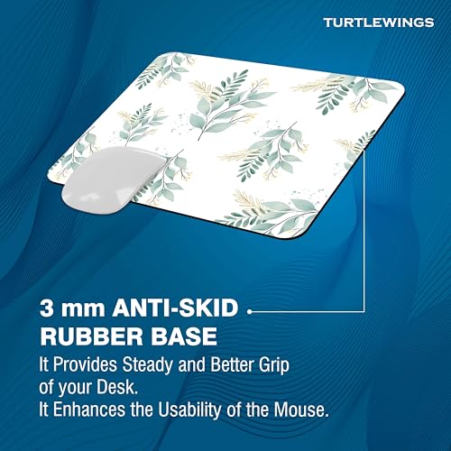 Image of TURTLEWINGS | Mousepad | Smiley - 22x18 cm, 3mm Thick | Abstract Design Non-Slip Rubber Base | Office, Study & Gaming Use | Premium Smooth Surface 11 12