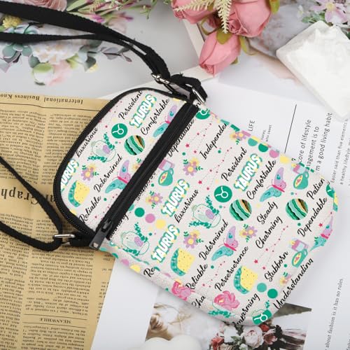 VAMSII Taurus Zodiac Inspired Gift Taurus Words Crossbody Bag Astrology Lover Travel Bag Zodiac Taurus Merch3