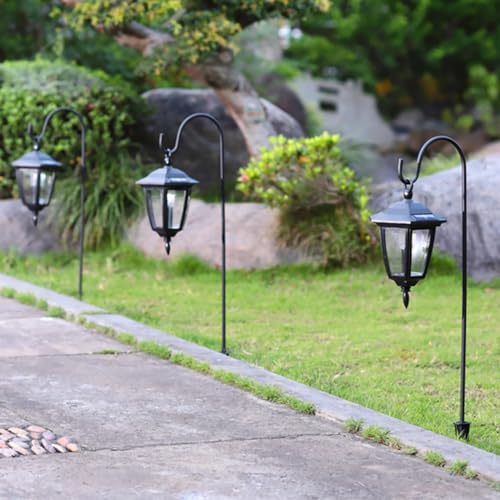 Mât de jardin pour mangeoire à oiseaux et lanterne extérieure - 5