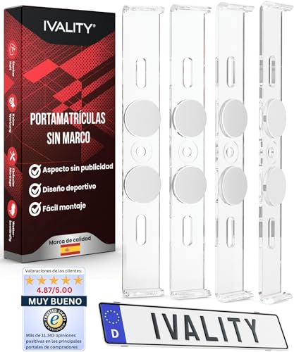 IVALITY® Soporte para matrícula sin marco, soporte para 2 matrículas alemanas, soporte universal para matrícula, soporte para matrícula de coche, 100% legal y fabricado en Alemania