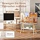 ECOTINY TV Ständer mit Rollen für 49 bis 75 Zoll TV bis zu 40 kg, Easel Design mit Metallstruktur und Holzablage, Beweglicher TV Ständer auf Rädern für Geschäft, Büro, Schule, Haus