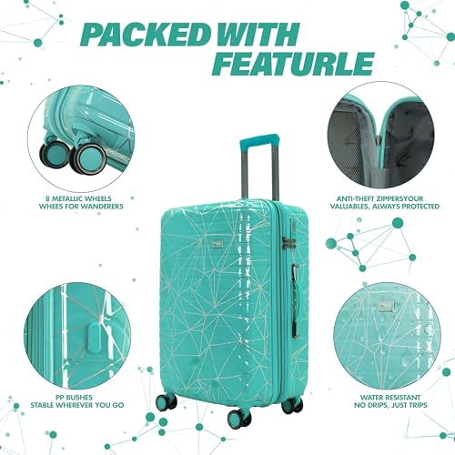 Image of Spider Trolley bag Single Small - Polycarbonate | TSA-Type Lock | Large Polycarbonate Hardshell, Lightweight Expandable, 360 Rotatable Wheels, TSA Type Lock
