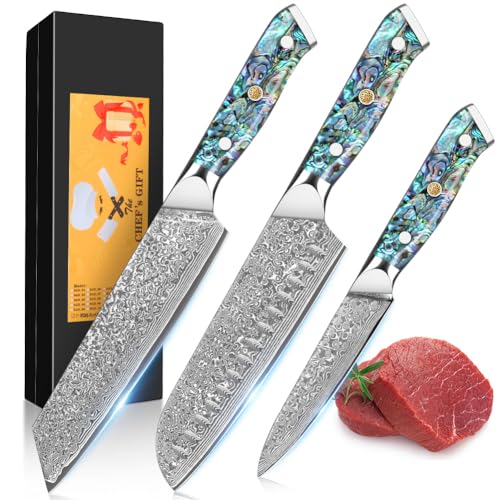 KEENZO 3PCS Abalone Shell Handle Set