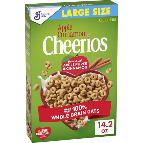 Image of Apple Cinnamon Cheerios, Heart Healthy Gluten Free Cereal, Made with Whole Grain Oats, Large Size, 14.2 oz