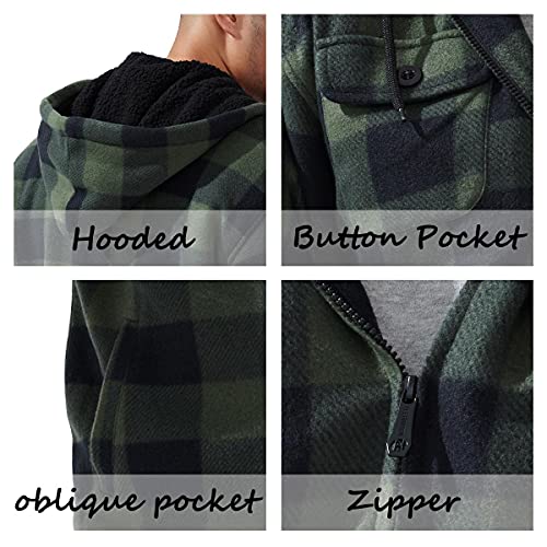 Image of Gary Com Heavyweight Sherpa Hoodies for Men, Thick Fleece Lined Full Zip Up Winter Warm Sweatshirts Work Jackets
