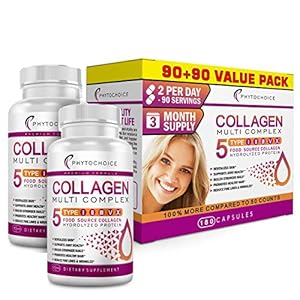 Multi Collagen Pills (Types I-II-III-V-X) Pure Hydrolyzed Collagen Protein Peptides-Collagen Supplements for Women and…
