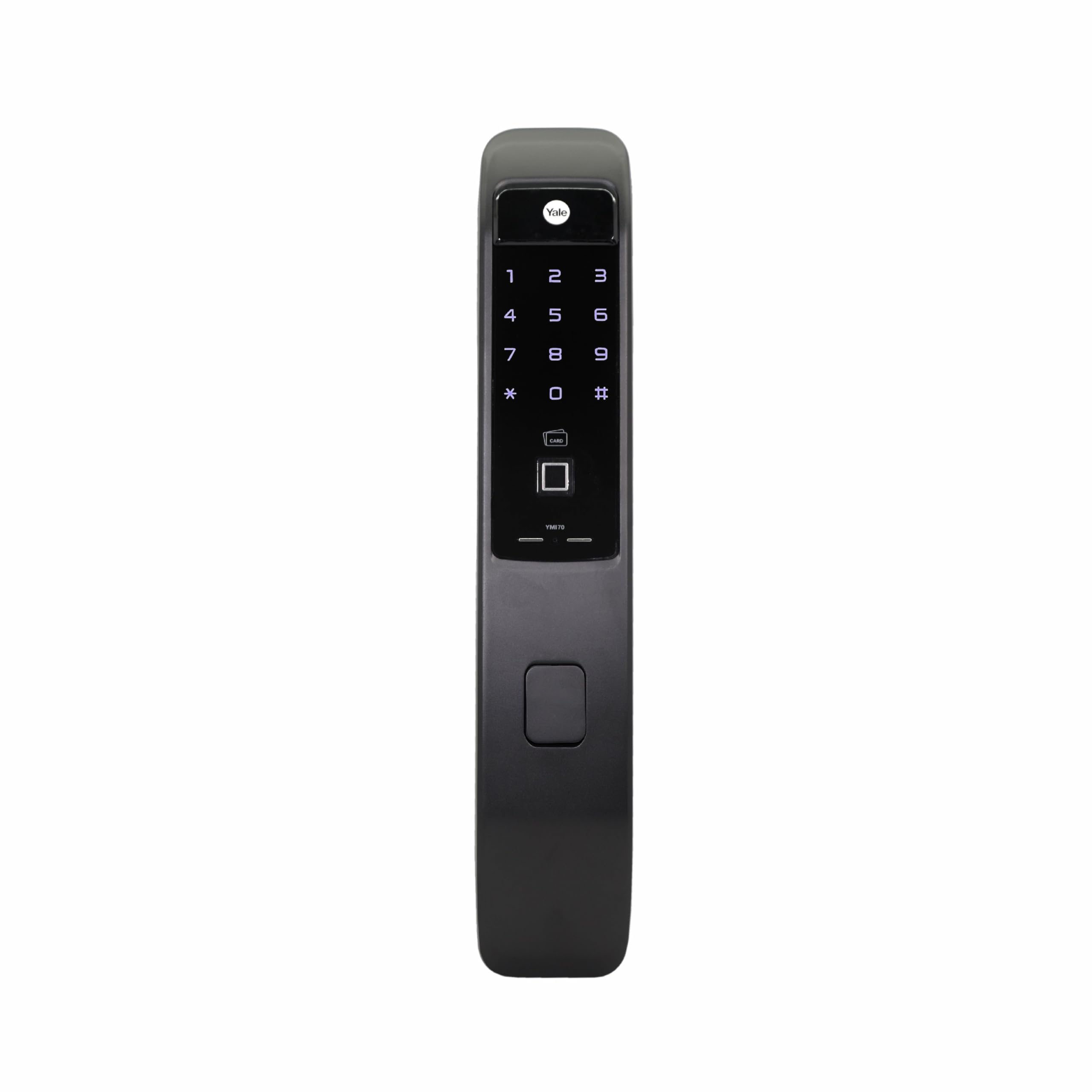 YMI 70 Pull Smart Digital Door Lock for Wooden Main Door Width 40mm to 100mm | Single Push Action | Biometric | PIN Code | RFID Card | Mechanical Key | 3 Year Warranty (Black)