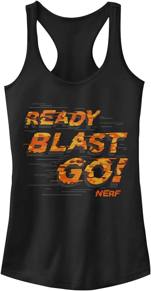 Hasbro Women's Nerf Ready Blast Go Slim Fit, Scoop Hem Racerback Tank