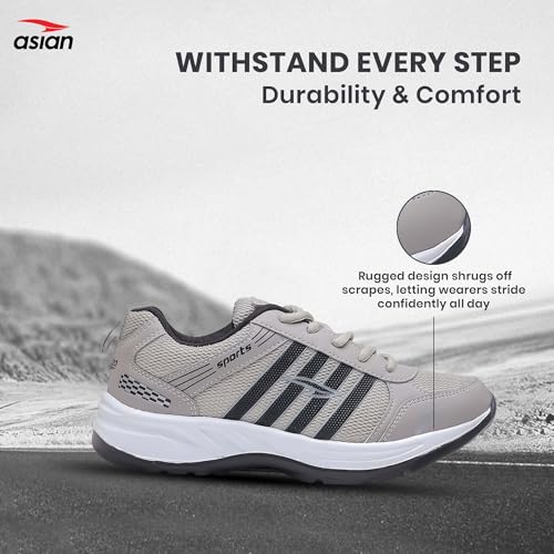 Image of ASIAN Wonder-21 Men's Running Shoes | Lace-Up Shoes with Lightweight Mesh Upper | Cushioned Comfort & Durable Grip for Daily Use