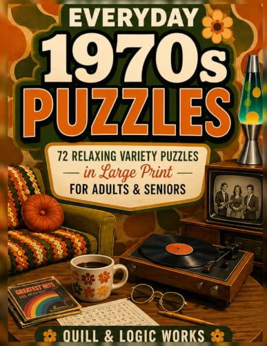 EVERYDAY 1970s PUZZLES: 72 Relaxing Variety Puzzles in Large Print for Adults & Seniors image 2