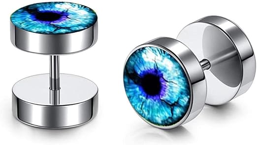 Finto Piercing Orecchio 10mm - Orecchini A Sbarra Con Motivi Colorati Per Uomo E Donna | Senza Allungamento - Foto 8