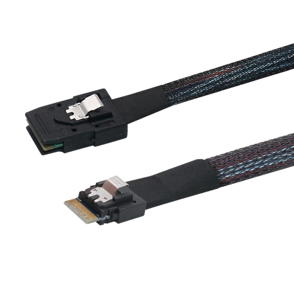 KAGAUOAS Internal SFF-8654 to SFF-8087, Slim Line SAS SFF-8654 4i 38 Pin Host to Mini SAS SFF-8087 36Pin Target Cable 3.3ft