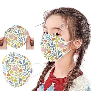 2021 Mondkapje voor volwassenen, 5-laags masker, kleurrijk, mond- en neusbescherming, met neusclip, bloemenprint, stofdicht, mond- en neusbedekking, ademend, mondbescherming voor jongens en meisjes (#01, 10 stuks)
