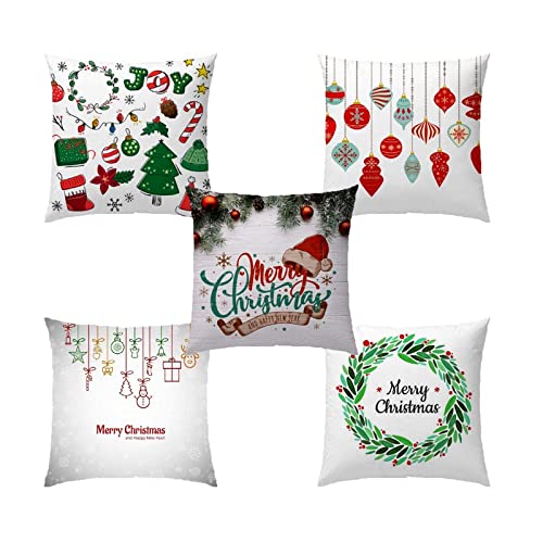 Best Decorative Cushion Covers: Cotton vs Velvet 92 Designer Decorative Printed Merry Christmas Characters Sofa Squar...