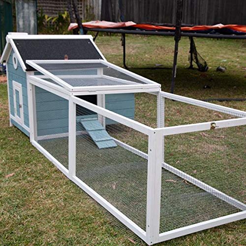 Seny 103\" Garden Window Wooden Chicken Coop Rabbit Hutch Cage with Run and Nesting Box - Thumbnail 3