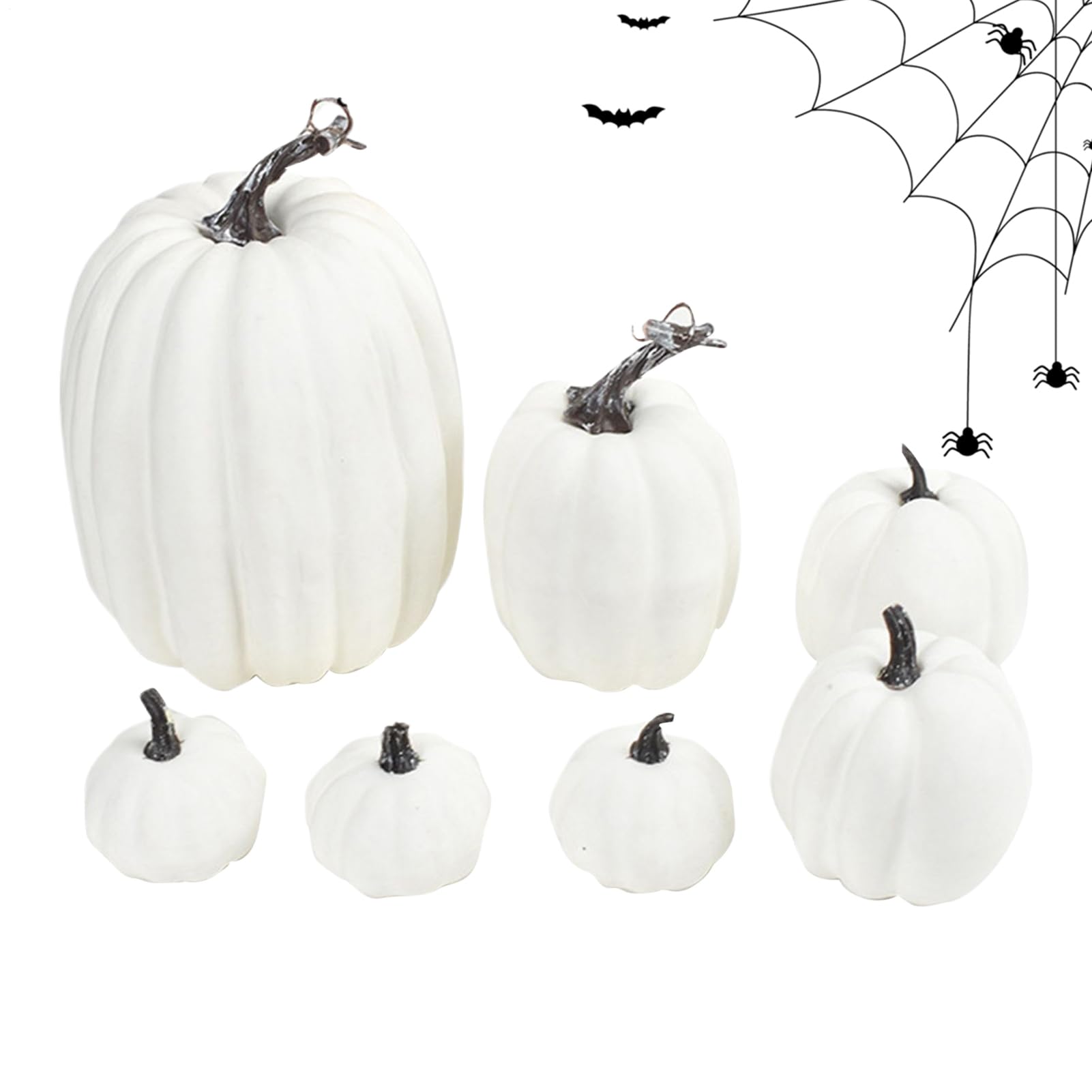 Calabazas de espuma falsa blancas para decoración otoño hogar mesa fiestas y Halloween