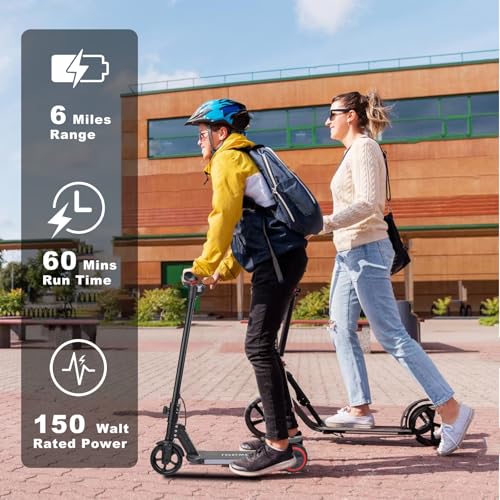 Image of Electric Scooter for Kids Ages 6-12, 150W Motor, 4 /7 /11 Mph, 60 mins Ride Time, Adjustable Speed, LED Display, Colorful Lights, Electronic Brake, Foldable Kids Electric Scooter,UL2272 Certified(Black)