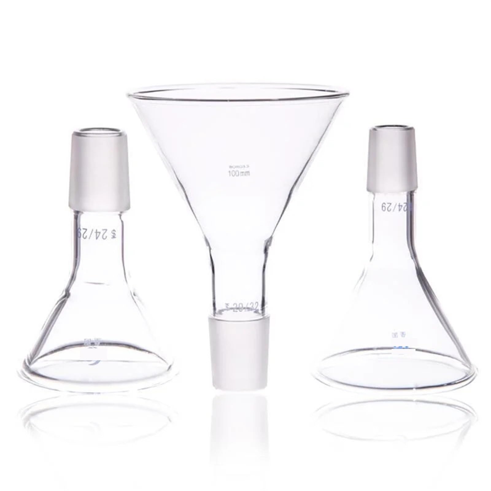 Glas Becherglas Kegelkolben Set, 1 Stück Klares 50 mm bis 150 mm Chemie-Laborglas(80mm Joint No.24)